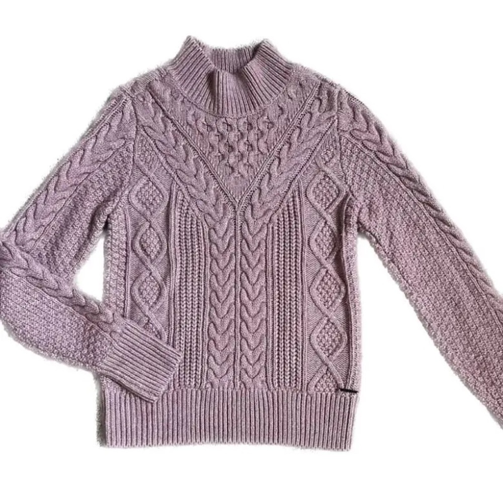 ABERCROMBIE & FITCH Chunky Knitted Cotton Pink Sweater Size XL